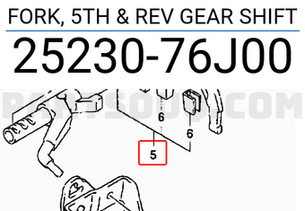 Suzuki 2523076J00 FORK, 5TH & REV GEAR SHIFT