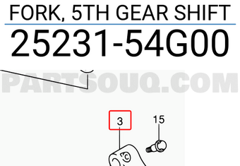 Suzuki 2523154G00 FORK, 5TH GEAR SHIFT