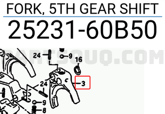 Suzuki 2523160B50 FORK, 5TH GEAR SHIFT