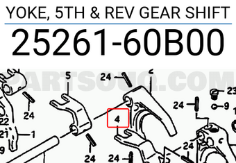 Suzuki 2526160B00 YOKE, 5TH & REV GEAR SHIFT