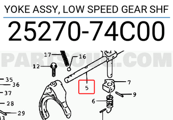 Suzuki 2527074C00 YOKE ASSY, LOW SPEED GEAR SHF