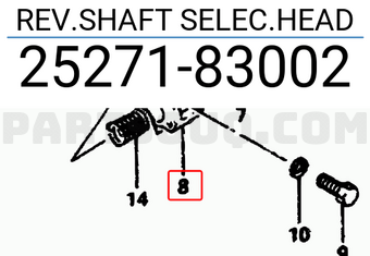 Suzuki 2527183002 REV.SHAFT SELEC.HEAD