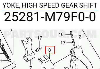 Suzuki 25281M79F00 YOKE, HIGH SPEED GEAR SHIFT