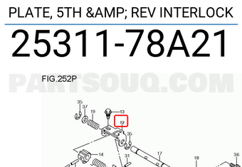 Suzuki 2531178A21 PLATE, 5TH & REV INTERLOCK