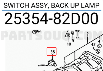Suzuki 2535482D00 SWITCH ASSY, BACK UP LAMP