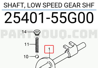 Suzuki 2540155G00 SHAFT, LOW SPEED GEAR SHF