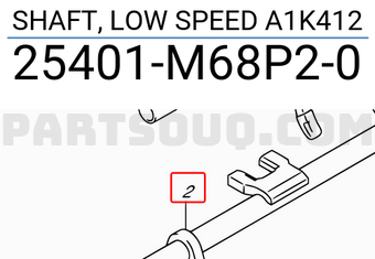 Suzuki 25401M68P20 SHAFT, LOW SPEED A1K412