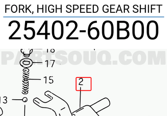 Suzuki 2540260B00 FORK, HIGH SPEED GEAR SHIFT