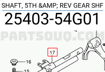Suzuki 2540354G01 SHAFT, 5TH & REV GEAR SHF