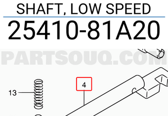 Suzuki 2541081A20 SHAFT, LOW SPEED