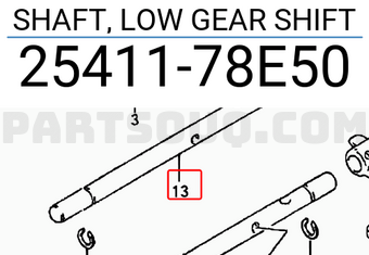 Suzuki 2541178E50 SHAFT, LOW GEAR SHIFT