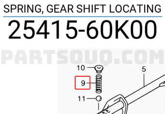 Suzuki 2541560K00 SPRING, GEAR SHIFT LOCATING