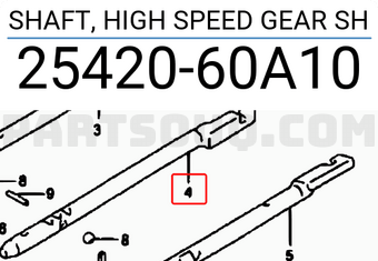 Suzuki 2542060A10 SHAFT, HIGH SPEED GEAR SH