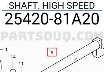 Suzuki 2542081A20 SHAFT, HIGH SPEED