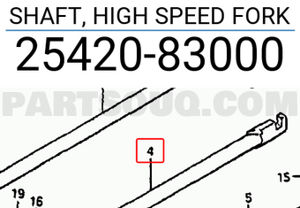 Suzuki 2542083000 SHAFT, HIGH SPEED FORK