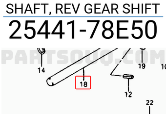 Suzuki 2544178E50 SHAFT, REV GEAR SHIFT