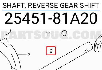 Suzuki 2545181A20 SHAFT, REVERSE GEAR SHIFT