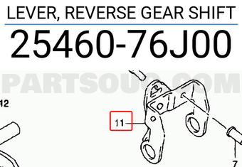Suzuki 2546076J00 LEVER, REVERSE GEAR SHIFT