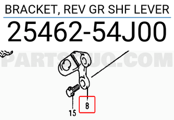 Suzuki 2546254J00 BRACKET, REV GR SHF LEVER