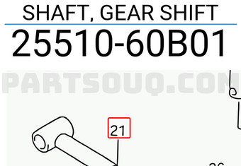 Suzuki 2551060B01 SHAFT, GEAR SHIFT