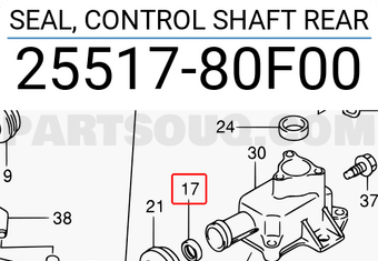 Suzuki 2551780F00 SEAL, CONTROL SHAFT REAR