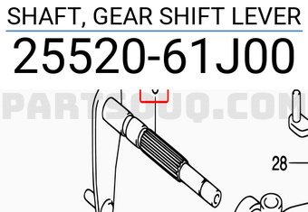 Suzuki 2552061J00 SHAFT, GEAR SHIFT LEVER