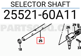 Suzuki 2552160A11 SELECTOR SHAFT