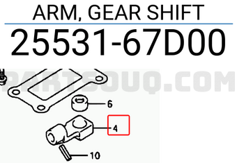 Suzuki 2553167D00 ARM, GEAR SHIFT
