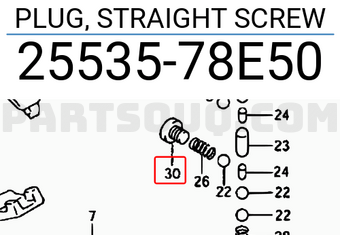 Suzuki 2553578E50 PLUG, STRAIGHT SCREW