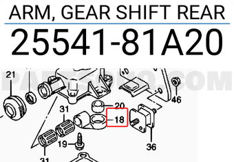 Suzuki 2554181A20 ARM, GEAR SHIFT REAR