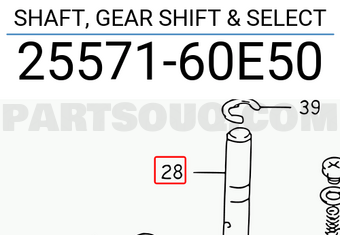 Suzuki 2557160E50 SHAFT, GEAR SHIFT & SELECT