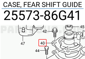 Suzuki 2557386G41 CASE, FEAR SHIFT GUIDE
