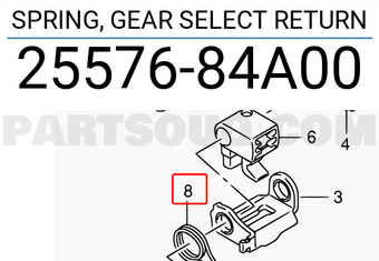Suzuki 2557684A00 SPRING, GEAR SELECT RETURN