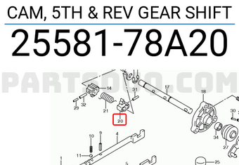 Suzuki 2558178A20 CAM, 5TH & REV GEAR SHIFT
