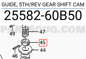 Suzuki 2558260B50 GUIDE, 5TH/REV GEAR SHIFT CAM