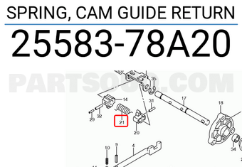 Suzuki 2558378A20 SPRING, CAM GUIDE RETURN