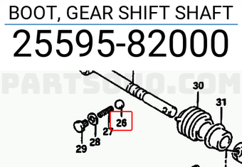 Suzuki 2559582000 BOOT, GEAR SHIFT SHAFT