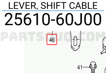 Suzuki 2561060J00 LEVER, SHIFT CABLE
