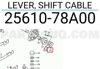 Suzuki 2561078A00 LEVER, SHIFT CABLE