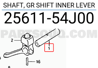 Suzuki 2561154J00 SHAFT, GR SHIFT INNER LEVER