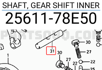 Suzuki 2561178E50 SHAFT, GEAR SHIFT INNER