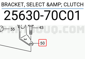 Suzuki 2563070C01 BRACKET, SELECT & CLUTCH