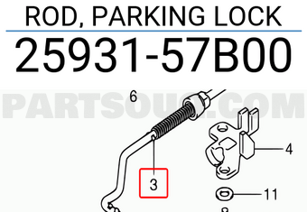 Suzuki 2593157B00 ROD, PARKING LOCK