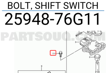 Suzuki 2594876G11 BOLT, SHIFT SWITCH