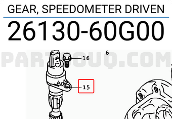 Suzuki 2613060G00 GEAR, SPEEDOMETER DRIVEN