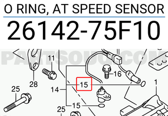 Suzuki 2614275F10 O RING, AT SPEED SENSOR