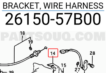 Suzuki 2615057B00 BRACKET, WIRE HARNESS