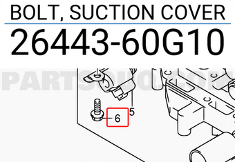 Suzuki 2644360G10 BOLT, SUCTION COVER