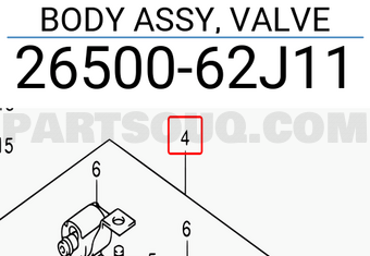 Suzuki 2650062J11 BODY ASSY, VALVE