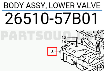 Suzuki 2651057B01 BODY ASSY, LOWER VALVE